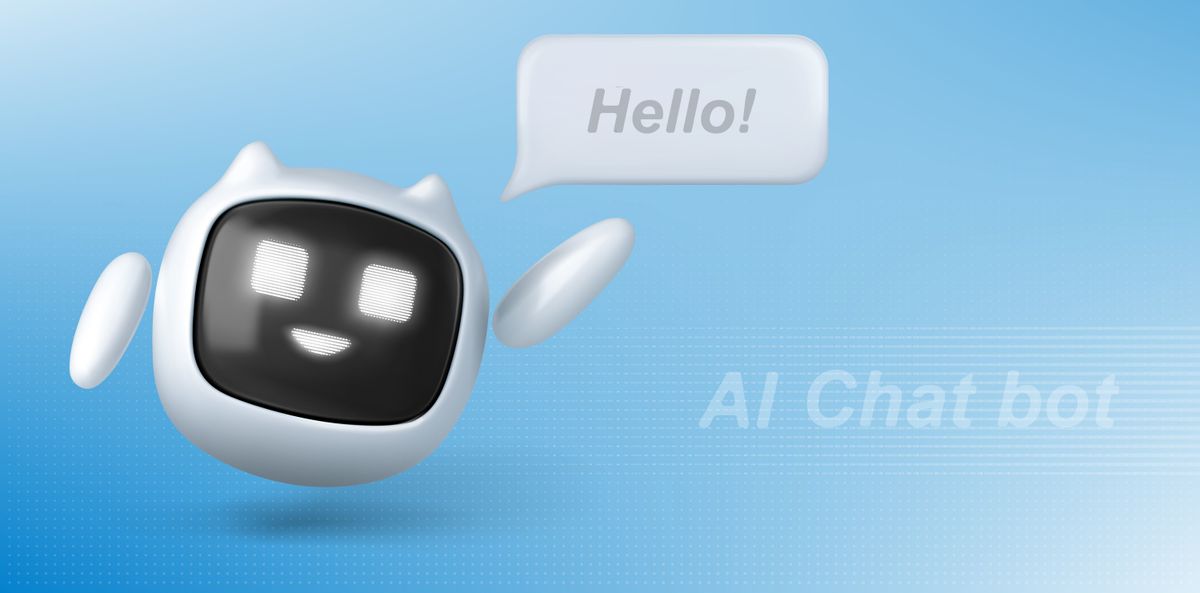 Robot chatbot interactuando con usuario en pantalla