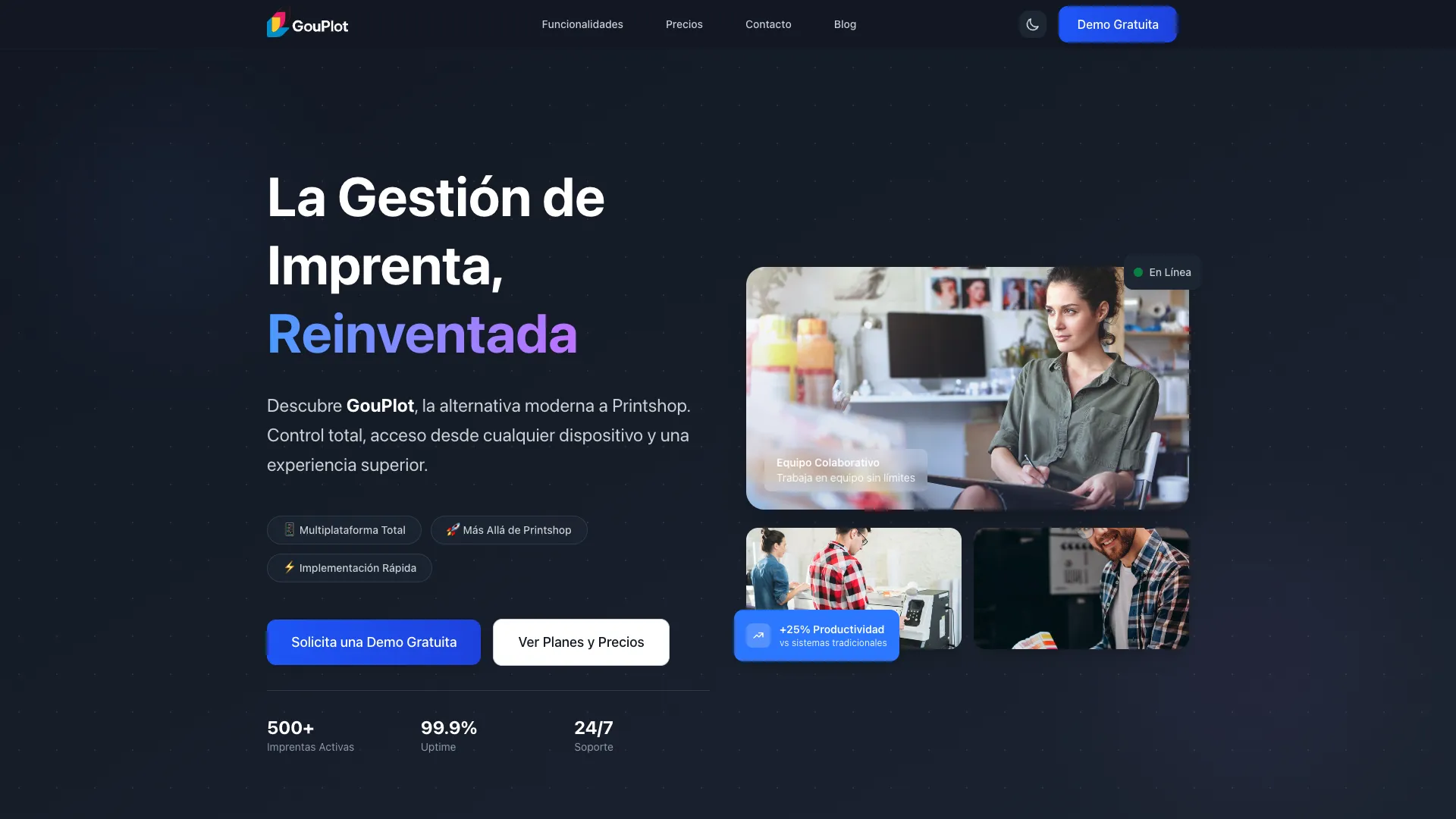 Gouplot — Landing page para gestión de impresión
